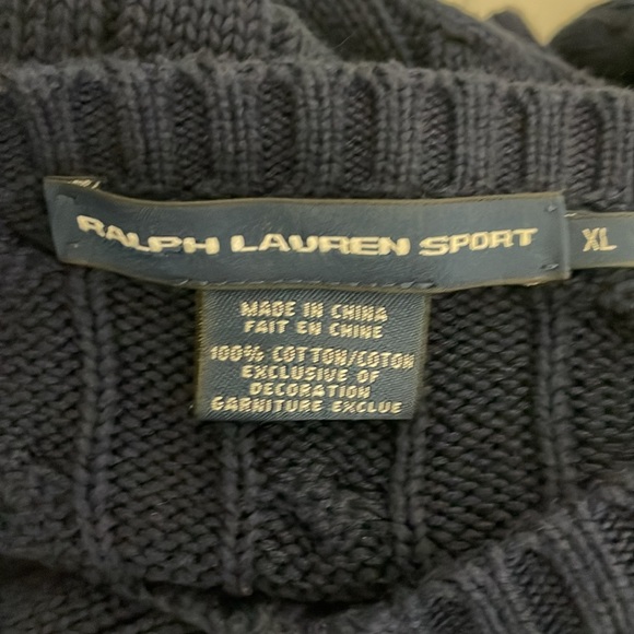 Lauren Ralph Lauren Sport Navy Blue Cable knit sweater Womens Size XL - Picture 5 of 5